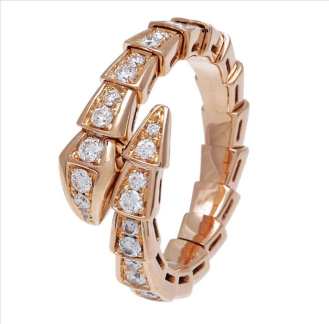 bvlgari 18k gold ring with nature diamond